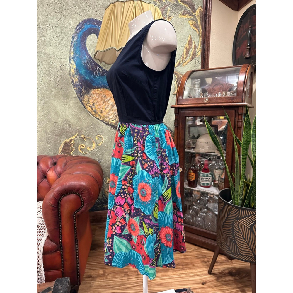 Retrolicious Floral Resort Sun Dress Vibrant Tropical Print Large - Picture 4 of 10